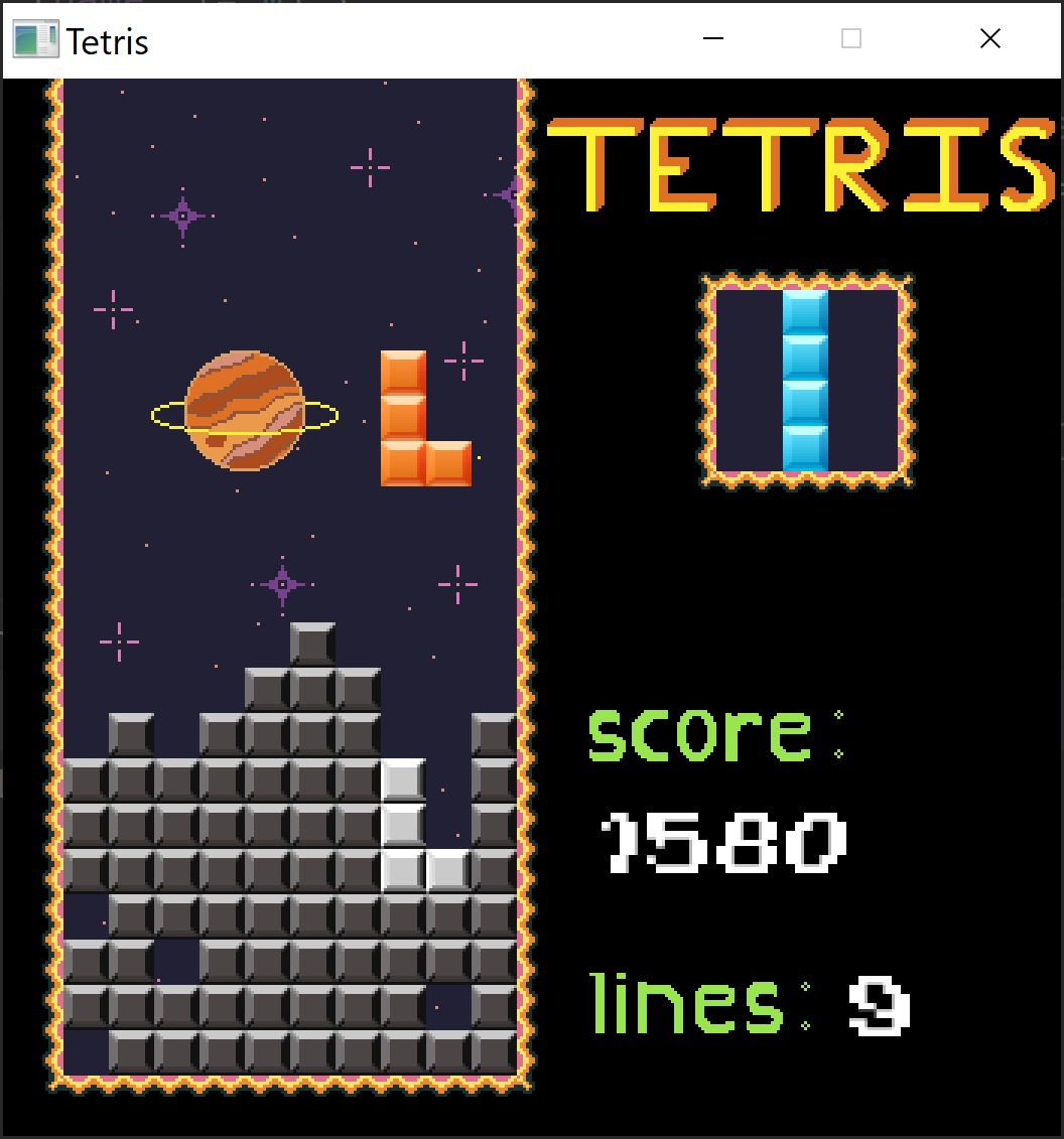 Screenshot of the my Tetris game.